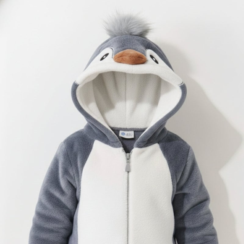 Cloud Fashion جامبسوت بيبي شتوي بتصميم بطريق – سالوبيت حديثي الولادة مبطن فرو دافئ - Image 4